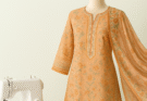 Elegant stitched Khaadi lawn kurta and dupatta on mannequin with sewing machine, threads, and measuring tape, promoting Darzan.com.pk tailoring services